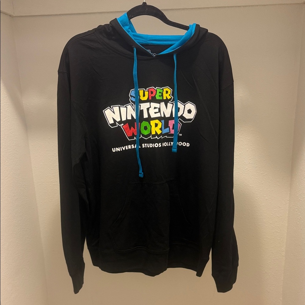 Universal Studios Super Nintendo World Black/ Blue Hoodie size L